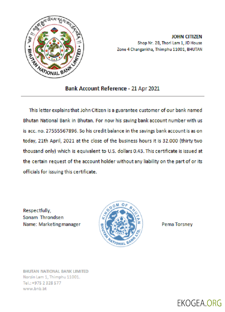Bhoutan , Bhoutan National Bank , reference